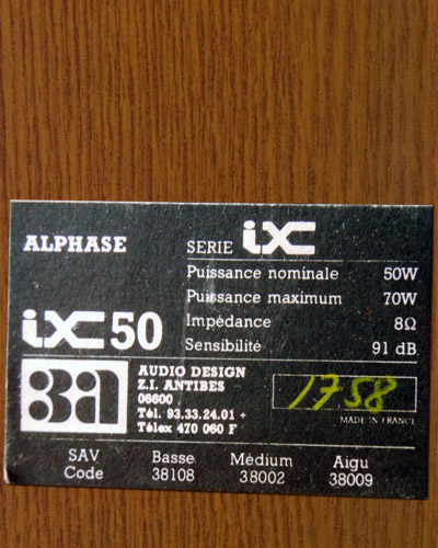 Audio Design IX Alphase iX 50